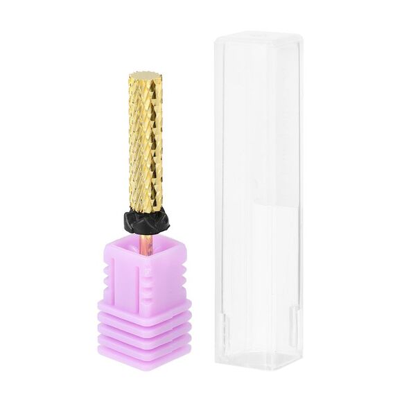 Stepped Cylinder Nail Art Manicure Tool Gold Tone Black Thicker Teeth - Picture 1 of 7